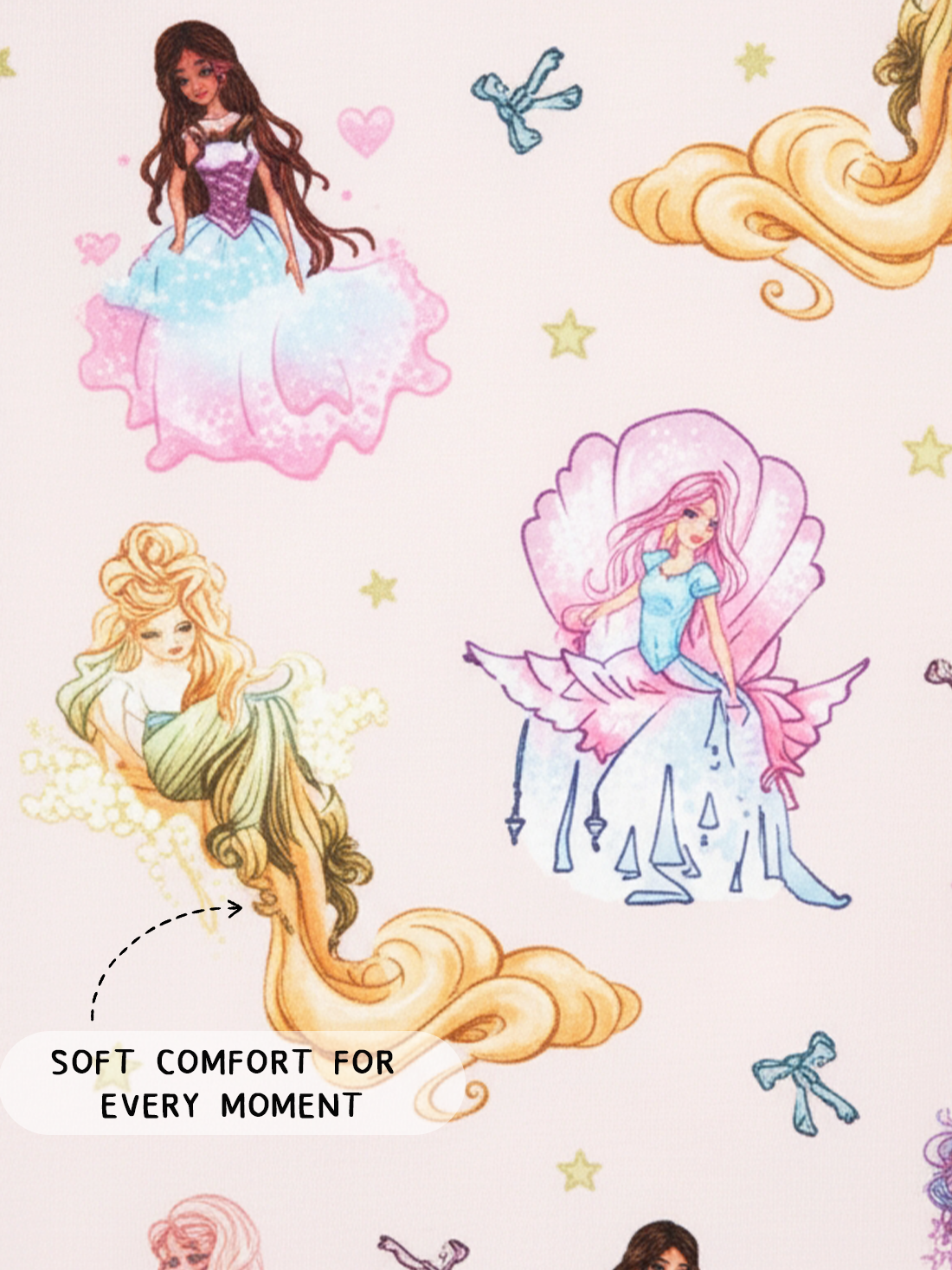 Fairytale Princess Magic Pink Bamboo Zipper Romper Pajamas