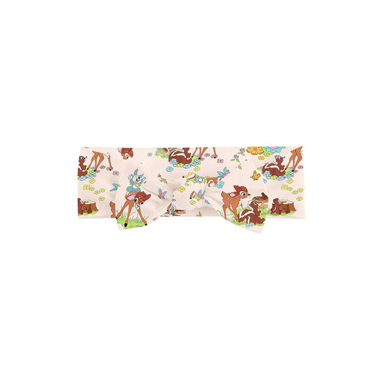 Little Deer Flowers Animals Bamboo Headband Bow