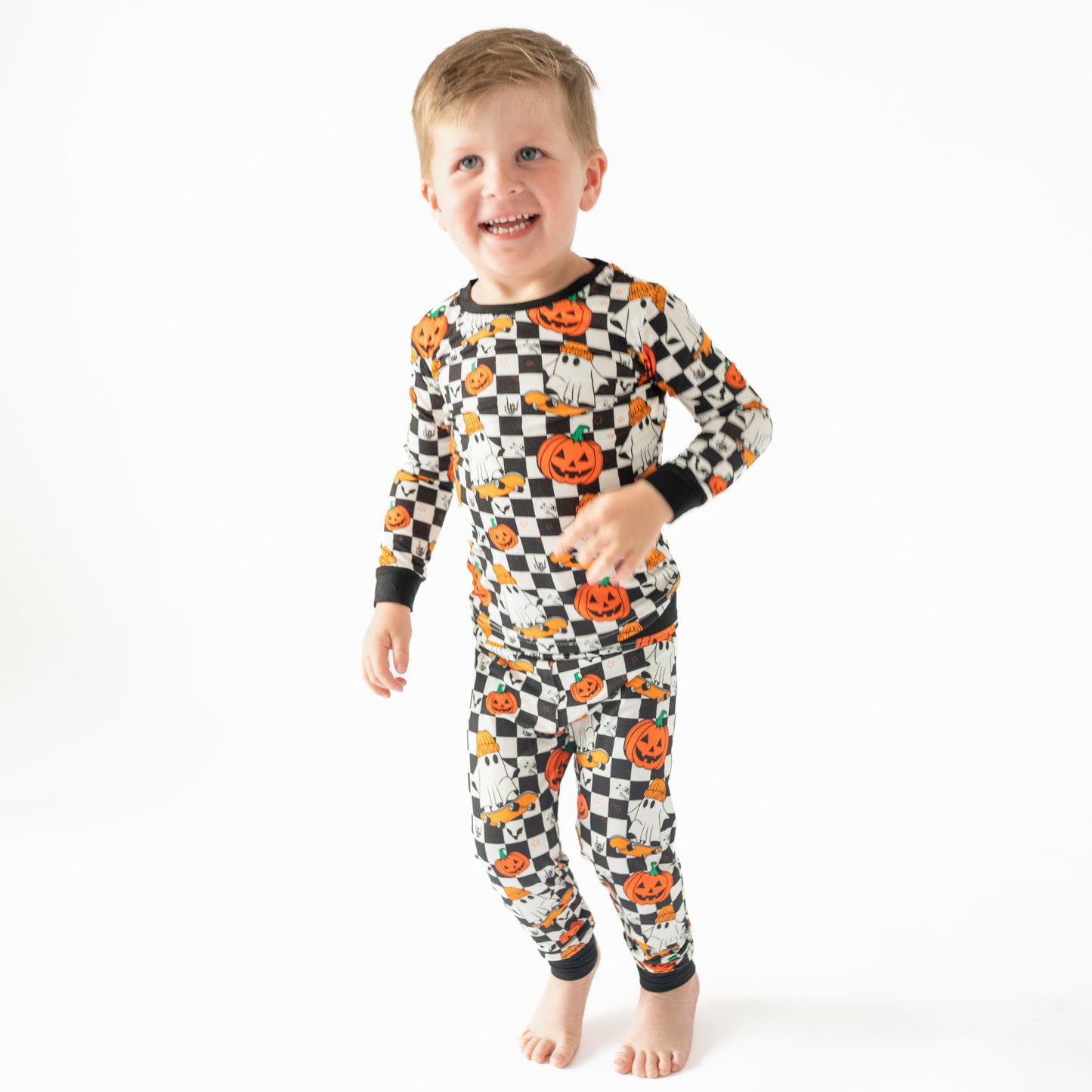 Ensemble de pyjama à manches longues à manches longues en bambou à imprimé de football