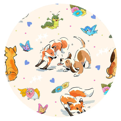 Playful Pups Foxs and Butterflies Bamboo Fitted Crib Sheet