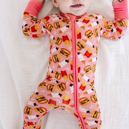 Ice Cream Burger Bamboo Long Sleeve Pajama Set